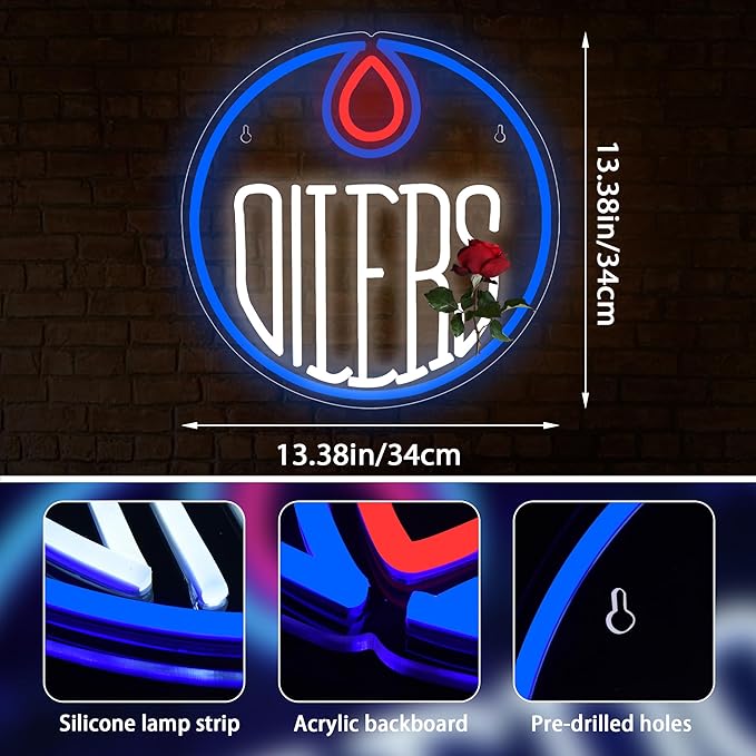 Ice Hockey Neon Sign Wall Decor Sports Neon Sign for Man Cave Hockey Player LED Light for Garage Decor Dormitory Bar Club Shop Wall Great Birthday Gift for Sports Fans(ZKXD161)