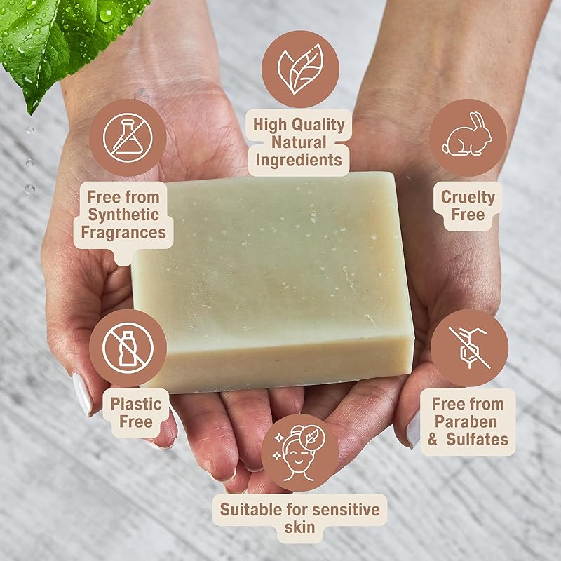 All Natural Peppermint Soap – Natural Soap for Women and Men for Body, Face, and Hands – Vegan Soap – Coconut & Hempseed Oils with Shea Butter (Peppermint -Pack of 4)