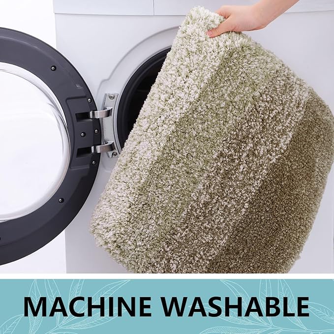 Arotive Microfiber Bathroom Rugs, Shaggy Soft and Absorbent Bath Rug, Non-Slip, Thick Plush Machine Washable Dry Bath Mats for Bathroom, Tub and Shower, 30x20, Coffee