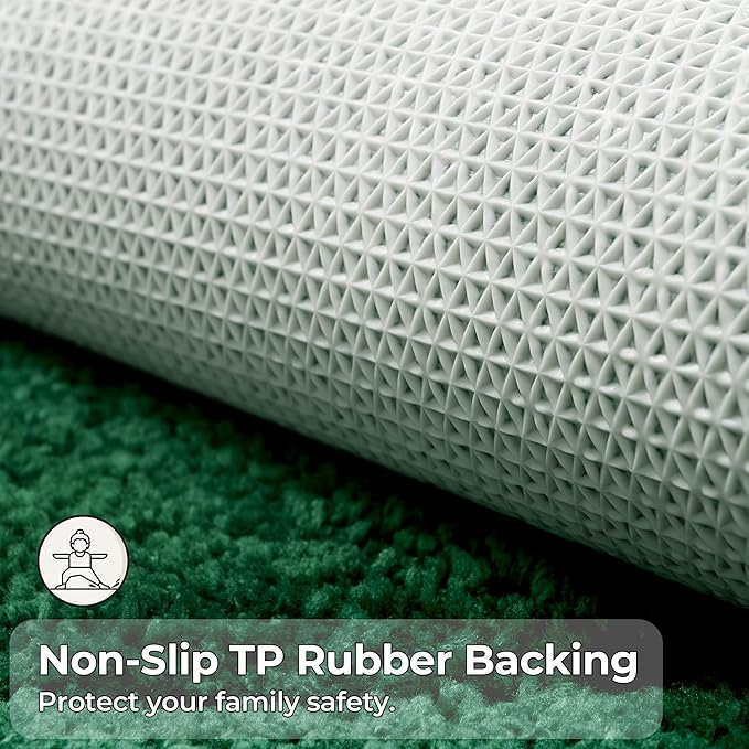 GRANNY SAYS Green Bathroom Rugs Non Slip, 16" x 24", Bath Rugs for Bathroom, Small Bath Rug Washable，Absorbent Bath Mats for Shower Room Floor, Microfiber Mat for Tub, Absorbent Shower Rugs