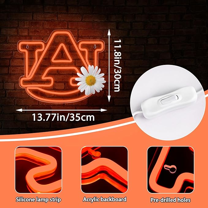 University Neon Sign for Wall Decor,University LED Neon Light Sign,Football Neon Signs,Neon Signs for Man Cave,College Name Lights,Dorm Decor for Students,Men,Teens,Size 13.8 * 11.8inch(FMXD384)
