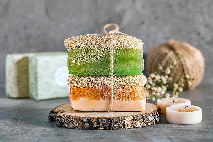 SABUN CO. Donkey Milk Soap with Honey - Natural Exfoliating Loofah Soap Bar - Nourishing, Hydrating, Moisturizing Handmade Soap for Face and Body - Soap with Loofah Inside [4.4 oz - 125 gr]