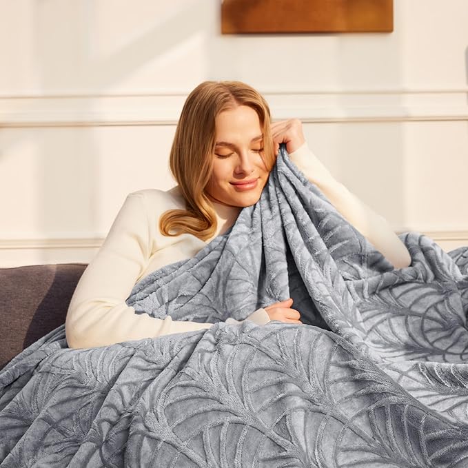 Whale Flotilla Flannel Fleece Twin Size Blanket for Bed, Soft Fluffy Velvet Bedspread Coverlet with Decorative Vintage Pattern for All Season, Warm and Lightweight, 90x66 Inch, Silver Grey