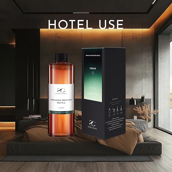 Diffuser Oil Luxury Essential Oils for Diffuser Refill & Air Freshener,Long-Lasting Natural Home Fragrance and Hotel Scent for Diffusers - 8.45 Fl.oz(250ml), Cedar