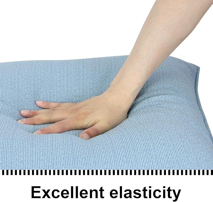 Outdoor Loveseat Cushion Set 44'' x 24'', Outdoor Cushions for Patio Furniture with Fastness Cover, Water Repellent Outdoor Seat Cushion and Couch Back Cushions for Bench, and Swing (Light Blue)