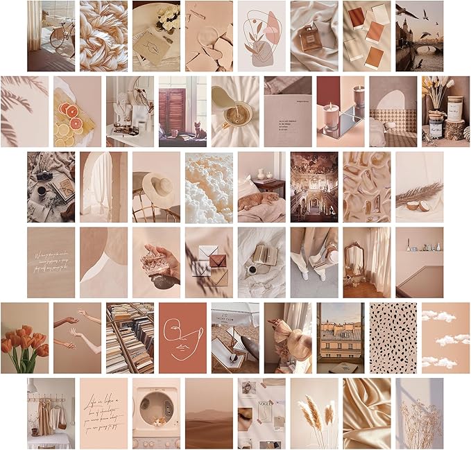 LA MAISON COZY Wall Collage Kit, Teen Posters Art Print, 50PCS 4x6'' Vintage Wall Decor Gift for Teen Girls' Dorm Room