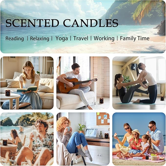 Scented Candles Set, Soy Wax 6 Pack 42 Oz Aromatherapy Candles Gift Set for Women Men (Sage/Vanilla/Lemon/Sandalwood/Mint/Rose