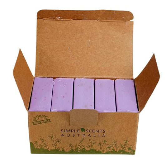 Lavender with Flowers Scented Natural Soap Bars (5 Bars), 3.5oz Moisturizing French Triple Milled Soap Bars Enriched with Shea Butter - Pure Plant Oil Bath & Body