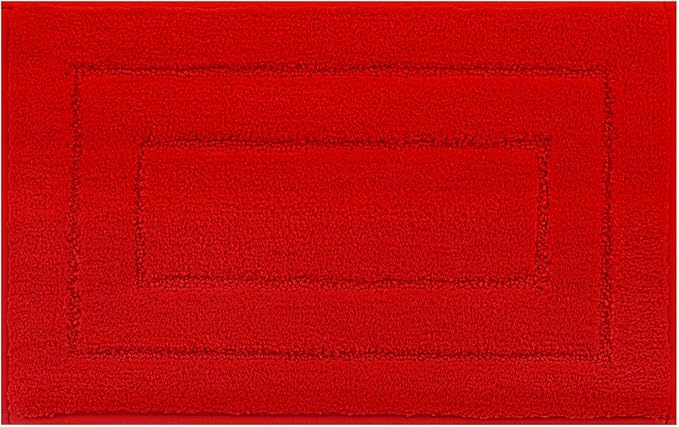 GRANNY SAYS Bathroom Rug, 20" X 32" Bath Rugs for Bathroom, Microfiber Cute Bath Mats, Washable Rug for Bath Tub, Bathroom Mat Non-Slip, Bath Decorations, Red