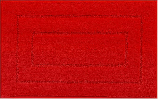 GRANNY SAYS Bathroom Rug, 20" X 32" Bath Rugs for Bathroom, Microfiber Cute Bath Mats, Washable Rug for Bath Tub, Bathroom Mat Non-Slip, Bath Decorations, Red