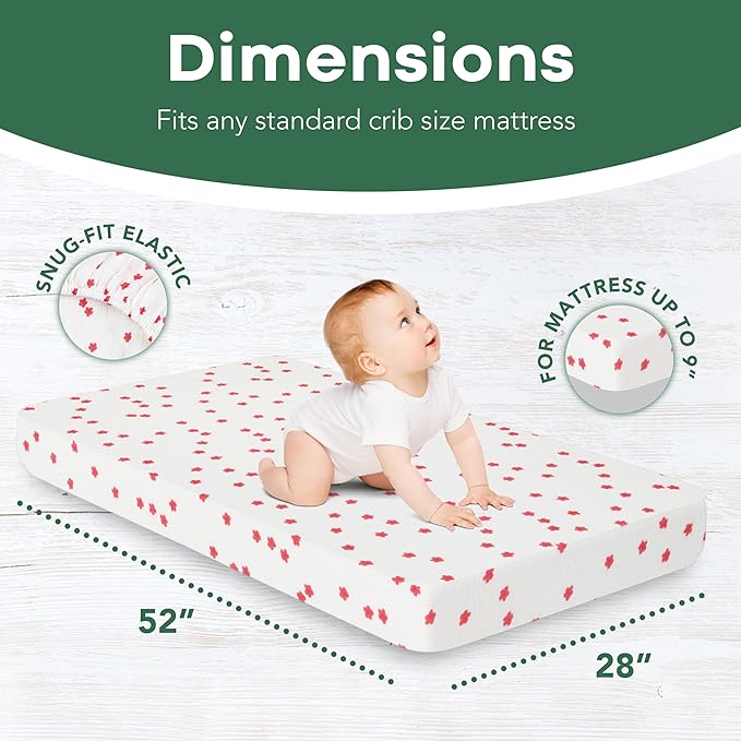 Extra Soft Muslin Fitted Crib Sheets 100% Cotton Baby Crib Sheets for Standard Crib Mattress | 28 X 52 Inches