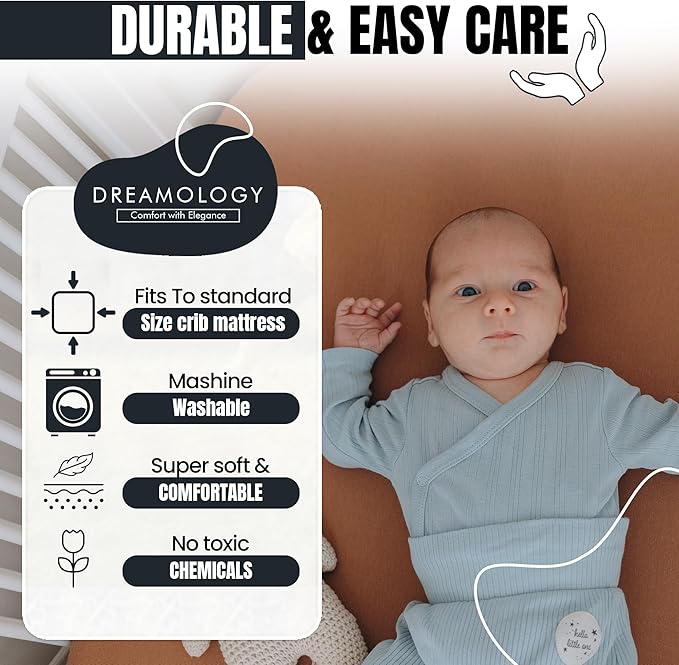 Baby Crib Standard Sheet, 100% Cotton Knitted Jersey, Pack n Play Sheet, Fitted Crib Sheets, Super Soft, Durable, Toddler Fitted Sheet, Green & Mustard Grey 28"x52"x9"'