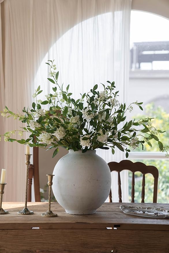 MISSPIN Artificial Flowers with Greenery Stems Faux Plants Indoor Branches for Tall Vase Ultra-Realistic, 9 Pcs Wedding Centerpieces, Home Decor & DIY Bouquets