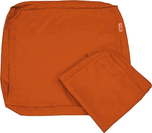 2 Pack 23X23X5 Inch Outdoor Water-Resistant Cushion Pillow Replacement Covers Only with Zipper for Patio Furniture, Sofa, Loveseat, Deep Seat Chair in Rust Color
