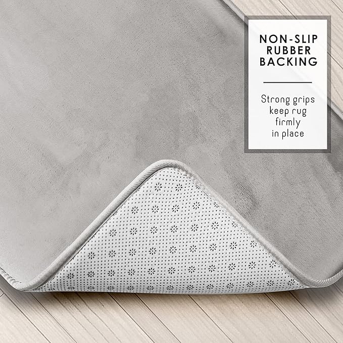 Clara Clark Bathroom Rugs, Velvet Memory Foam Bath Mat, Non-Slip Bath Rugs, Machine Wash, Dries Quickly, Ultra Soft Plush Bath Mats for Bathroom,