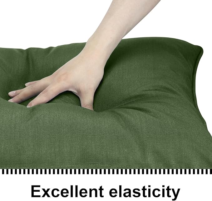 Deep Seat Cushions, Outdoor Cushions, Patio Furniture Cushions, Deep Seat & Back Cushion Patio Cushions with Rmoveable Cover for Backyard Couch Sofa Fade Resistant (19x19x3 in, Solid Moss Green)