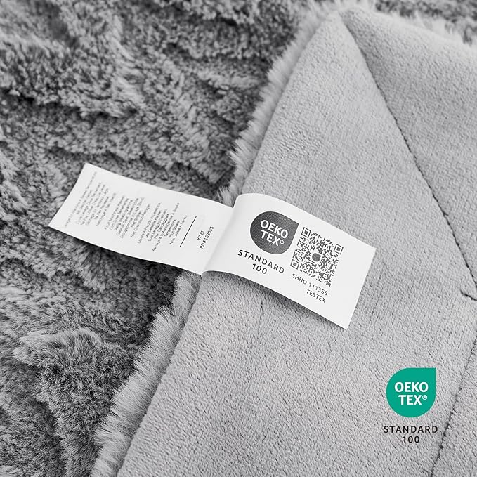 Cozy Bliss Faux Fur Throw Blanket for Couch - ClearanceSoft Fuzzy Cozy Throw Gift Blankets for Women,Grey Boho Blanket for Sofa Bedroom Living Room.60 * 80 Inches