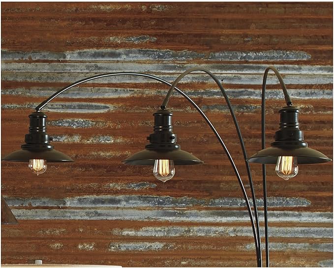 Signature Design by Ashley Sheriel Industrial Metal Arc Lamp with Adjustable Neck, Black