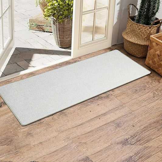 Yancorp 17"x48" Ultra Thin Long Bathroom Rugs,Low Profile Long Bath Mat Non Slip Fit Under Door Absorbent Washable Indoor Door Mat Shower Sink