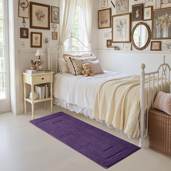 GRANNY SAYS Bathroom Rug Mat,59" x 24" Bath Mats for Bathroom Non-Slip, Super Soft and Water Absorbent, Microfiber Bath Rugs, Machine Wash Dry, Large Bath Rugs for Floor, Purple