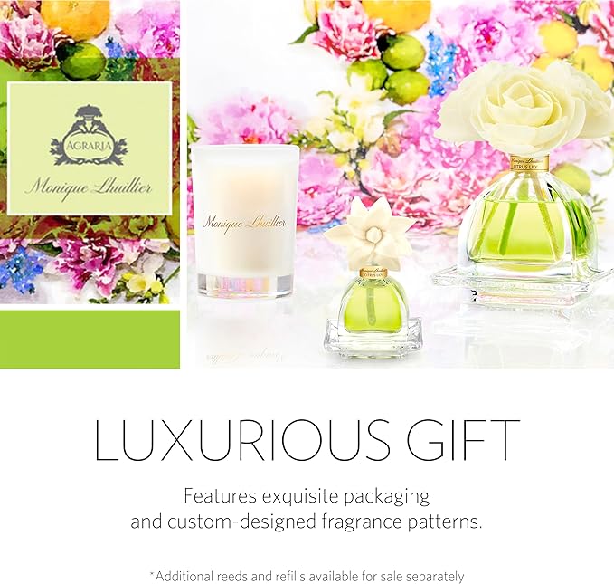 AGRARIA AirEssence Flower and Reed Diffuser Set, Hand Crafted Sola Flower Botanical Home Fragrance Diffuser, Scented Oil Reed Diffuser, Flower and Reed Diffuser Gift Set for All Occasions
