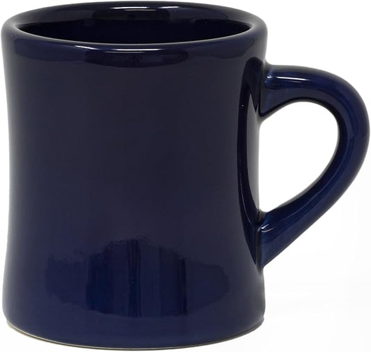Funny Guy Mugs Classic Retro Diner Coffee Mug - Heavy Duty 10 Oz Stoneware Cup with Easy Grip Handle - Ideal for Hot and Cold Beverages (Blue, 10 Ounce)
