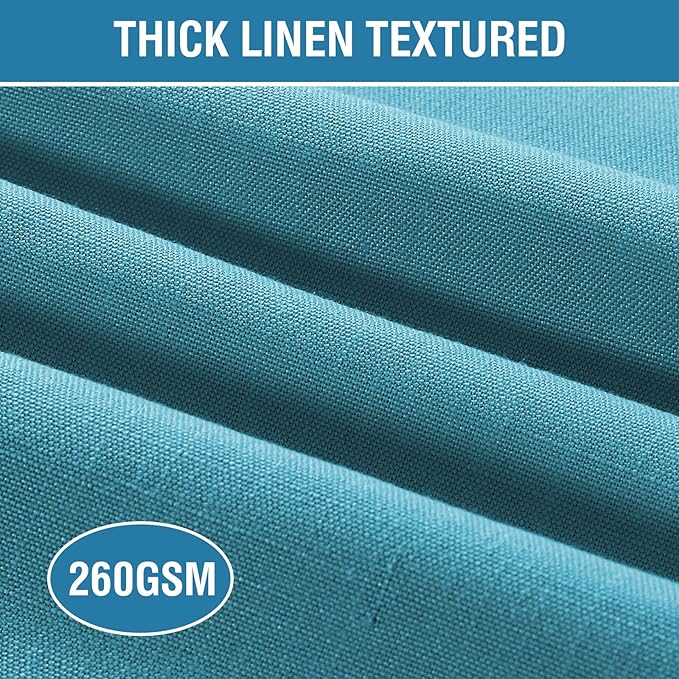 H.VERSAILTEX Linen Placemats Set of 6 Premium Solid Table Mats for Dining Table Spill-Proof Waterproof Heat-Resistant Kitchen Mats Washable, 12x18 inches, Teal