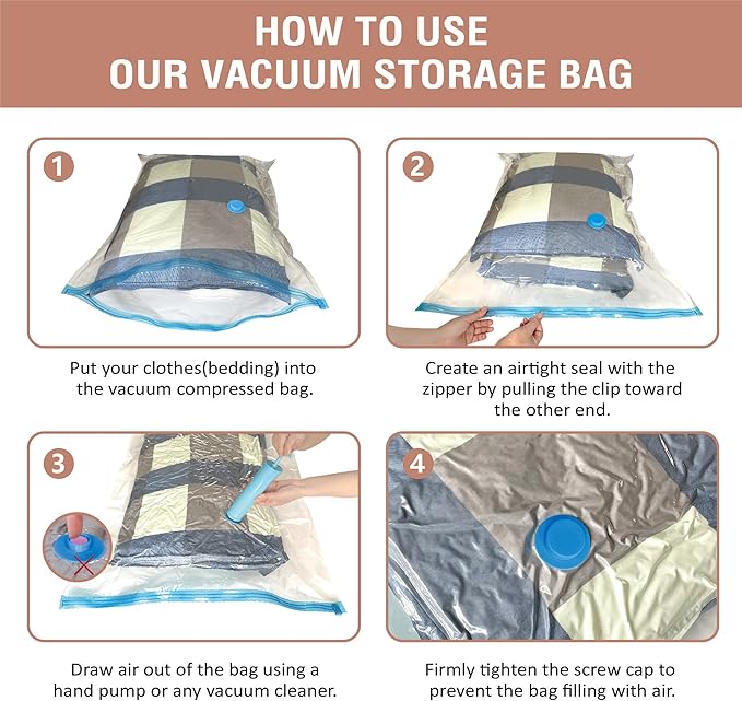 8 Pack XXL Jumbo Vacuum Storage Bags, Extra Large Vacuum Seal Bags for Comforters, Bedding, Blanket Storage, Giant Space Saver Bags for Huge Stuffed Toy(47.2x35 in)