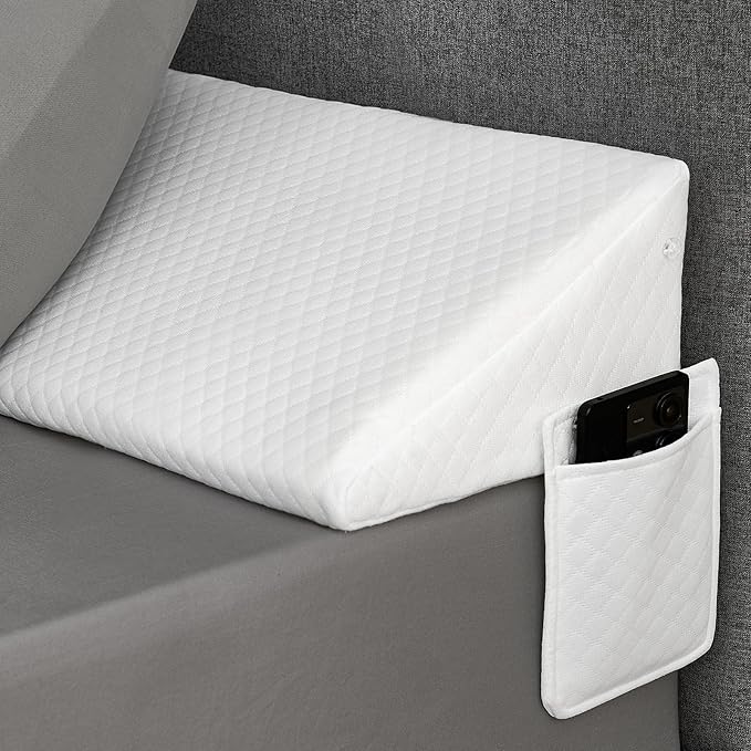 King Size Bed Wedge Pillow - for Headboard Gap/Headboard Pillow/Mattress Wedge /Bed Gap Filler (76"x10"x6") - Bloster Triangle Pillow for Sleeping To Fill Gap (0-8") Between Headboard and Mattress