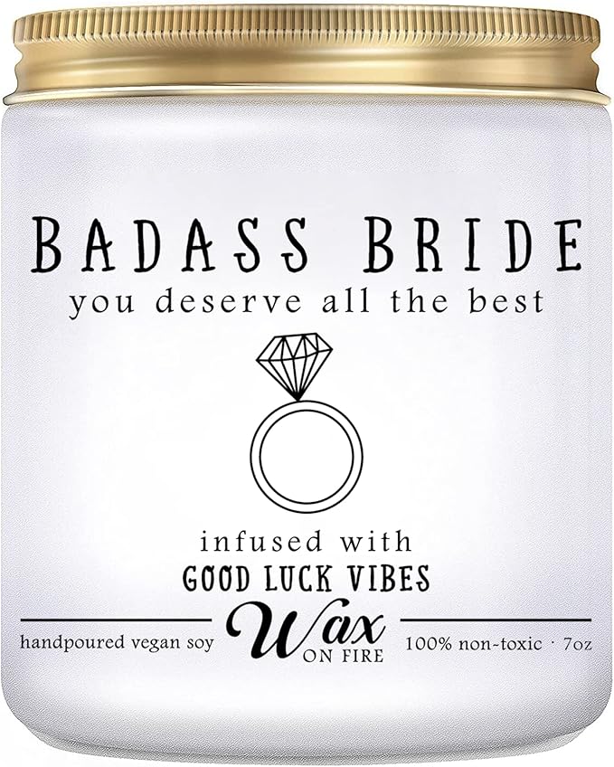 Badass Bride Gifts - Lavender Scented Candles Jar Tribe Gift, Funny Candle for Bridal Shower, Soy Candle