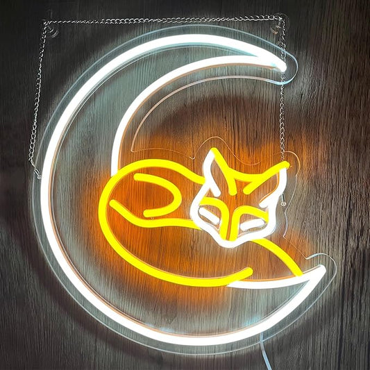 Fox Neon Sign, Neon Sign for Wall Décor, Animal Neon Lights LED Sign Dimmable Fox Light Up Signs for Wall Decor Bedroom Kids Room Neon Wall Art Fox Decor Gifts