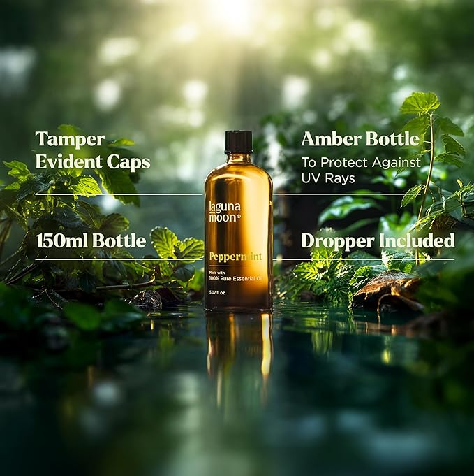 Peppermint Oil - Natural Pure Essential Oils for Diffusers, Aromatherapy, Humidifiers, Candle Making Scents - Fresh Fragrance Scents for Home, Office, Cars and Cleaning Products (150mL)