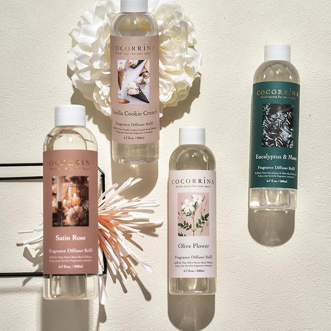 COCORRÍNA Reed Diffuser Refill - English Garden 6.7 oz. Reed Diffuser Oil Refill Home Fragrance for Bedroom, Bathroom Home Decor