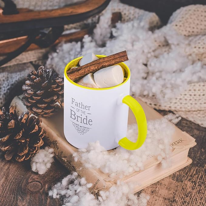 3dRose, 15oz Two-Tone Yellow Mug, Yellow/White