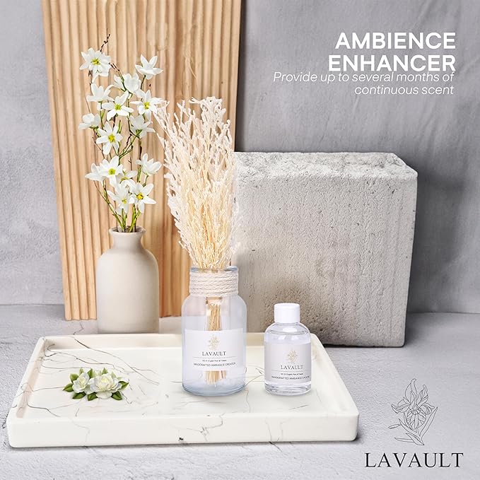 Scented Reed Diffuser - Aromatherapy Diffuser Sticks - Provides Long Lasting Scent - Reduce Stress and Anxiety - Reed Diffuser for Bathroom - English Pear and Freesia - 3.38oz