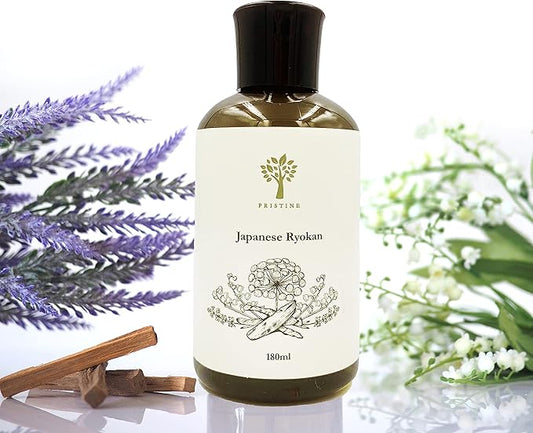 PRISTINE Japanese Ryokan/Inspired by Shang Hotel Reed Diffuser Refill with Free Reed Sticks | Fresh Lavender, Sandalwood Oil Diffuser Refills | Premium Hotel Lobby Reed Diffuser Oil Refill