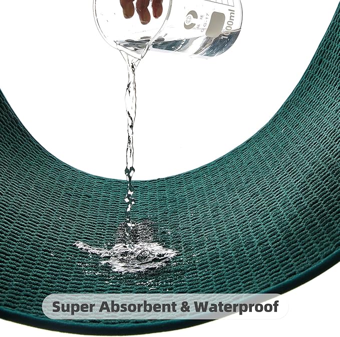 Bathroom Rugs Non Slip Washable, Super Absorbent Thin Bath Mat Small Quick Dry Low Pile Bathroom Rug, Dark Green 20"x30"