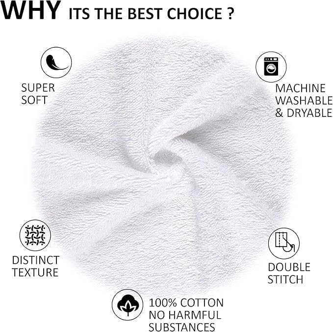 Quick-Dry, Soft & High Absorbent Jumbo Bath Sheet 35"x70" Cotton Turkish Bath Towel Set of 2 | Daily Use 100% Cotton for Bathroom, Gym & More | Bathroom Towels Set (2 Pcs, White)