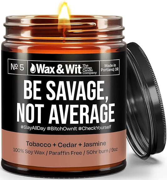 Wax & Wit Funny Soy Candle Gift for Women - Humorous, Aromatherapy Soy Wax Candle, Ideal for Housewarming, Coworker, Birthday – Cedar, Jasmine - 9oz