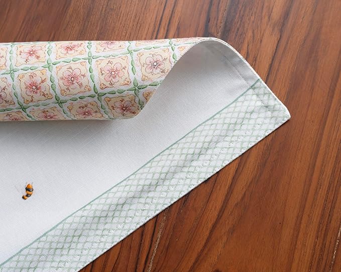 Maison d' Hermine Placemats Set of 4 100% Cotton Washable Cloth Place Mats, Reusable Table Mats for Kitchen Dining Decoration, Party, Wedding, Restaurant Spring/Summer (Easter Dew, 13" x 19")