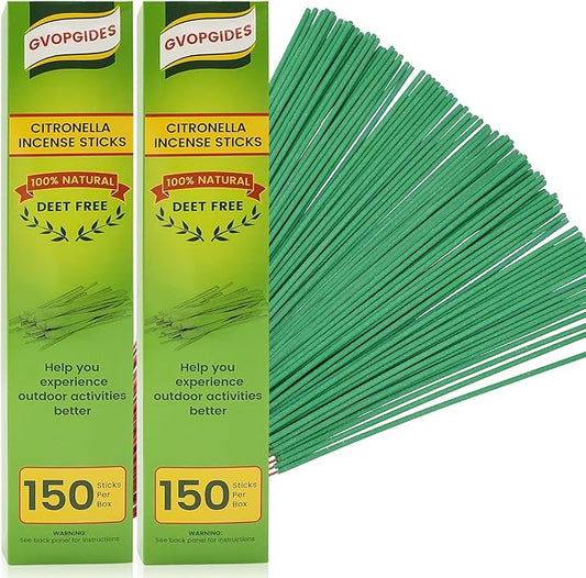 Citronella Incense Sticks 300 Pieces per Box, Made from Natural Plants, Suitable for Outdoors, Indoors, by The Pool, in The Yard