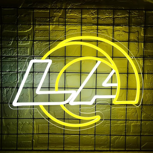 Ram Neon Sign for Wall Decor Football Team Led Neon Light for Man Cave Birthday Gifts for Football Fans Yellow Light Up Sign for Bedroom Party Club Bar Dorm Decoration Size16.1*11.8In(ZYLD267)