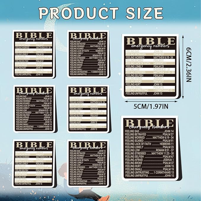 Bible Emergency Numbers Magnetic Bookmark - Wxiben 8Pcs Christian Book Mark Magnet Bible Verse Magnetic Bookmarks Religious Catholic Page Marker Clip for Sunday School Confirmation Gifts for Teen
