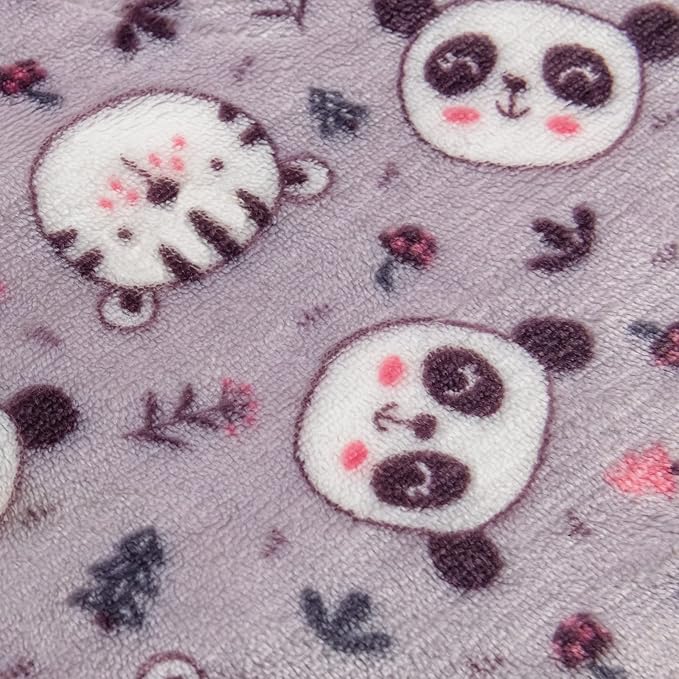 DaysU Plush Flannel Sherpa Baby Blanket for Girls Boys, Generous Reversible Soft Micro Fleece Toddler Bed Throw Blanket with Animal Print for Kids and Children, Animal Head, 50"x60"