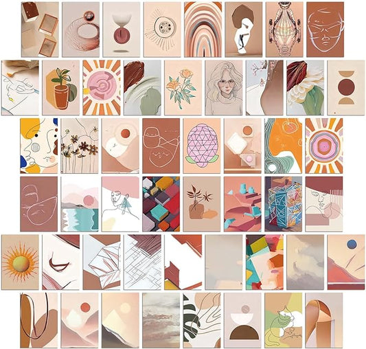 LA MAISON COZY Wall Collage Kit, Teen Posters Art Print, 50PCS 4x6'' Vintage Wall Decor Gift for Teen Girls' Dorm Room