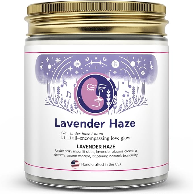 Taylor Inspired Lavender Haze Candle - Long Lasting Soy Wax Candle Gift Set for Taylor Fans - Luxury Scented Candles for Taylor Parties, Home, Birthday Candle - 5 Fragrances (8oz)