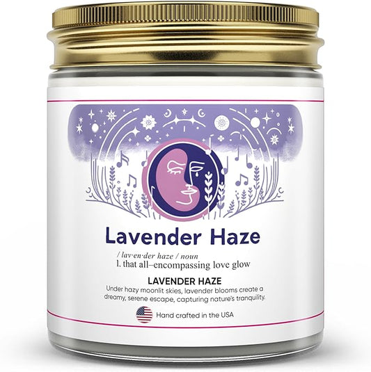 Taylor Inspired Lavender Haze Candle - Long Lasting Soy Wax Candle Gift Set for Taylor Fans - Luxury Scented Candles for Taylor Parties, Home, Birthday Candle - 5 Fragrances (8oz)