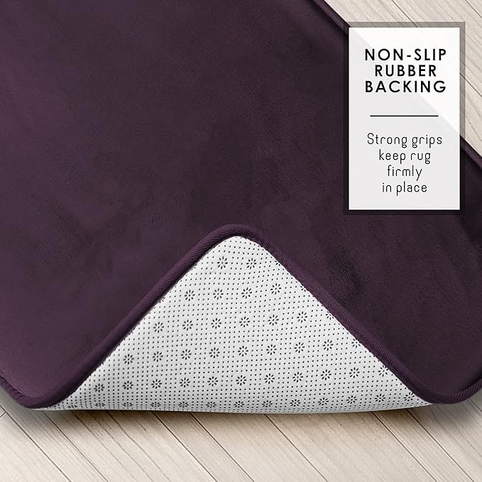 Clara Clark Bathroom Rugs, Velvet Memory Foam Bath Mat, Non-Slip Bath Rugs, Machine Wash, Dries Quickly, Ultra Soft Plush Bath Mats for Bathroom,