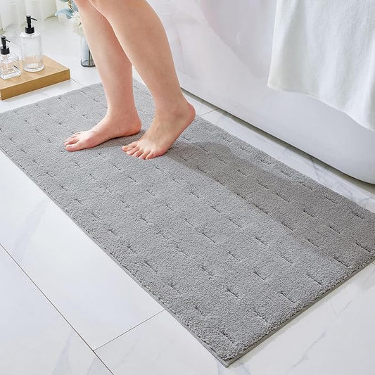 ILANGO Grey 60120 Bathroom Rugs Bath Mat Set, Dries Quickly,Non Slip Fluffy Shaggy Bath Washable Mats Set for Bathroom,Tub