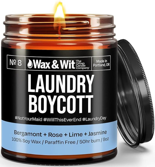 Wax & Wit Funny Soy Candle Gift for Women - Humorous, Aromatherapy Soy Wax Candle, Ideal for Housewarming, Coworker, Birthday – Bergamot, Rose, Lime, Jasmine - 9oz